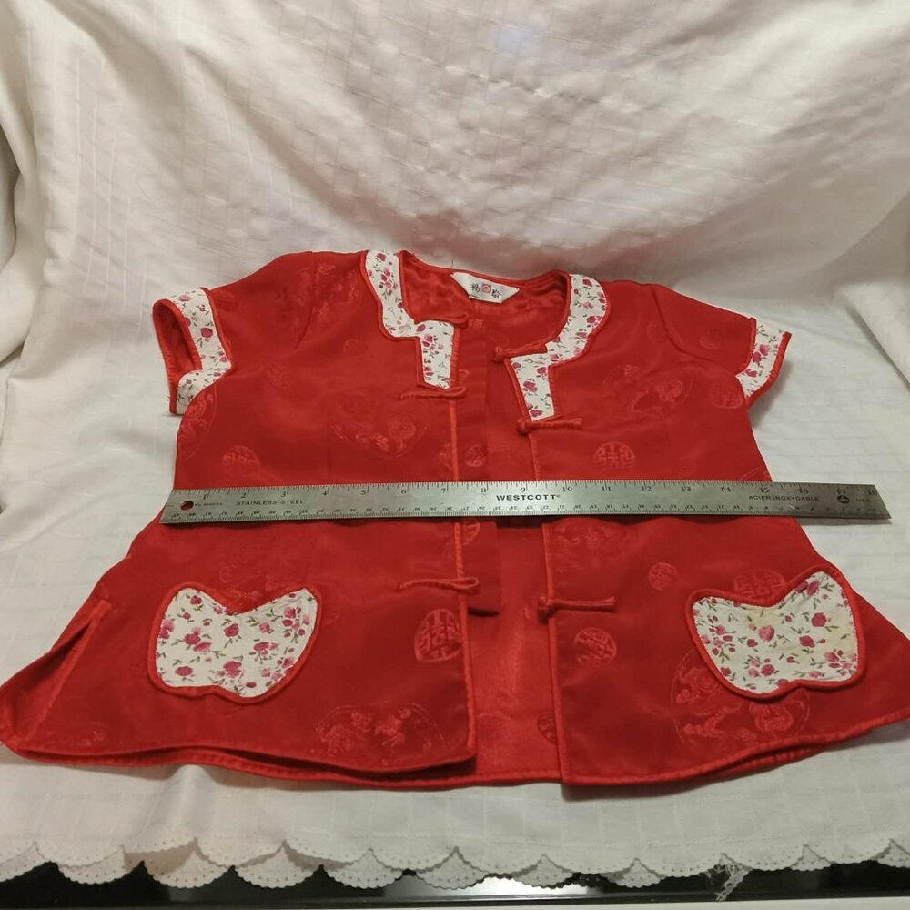 Original Chinese pajamas made from traditional fabric and red floral cotton